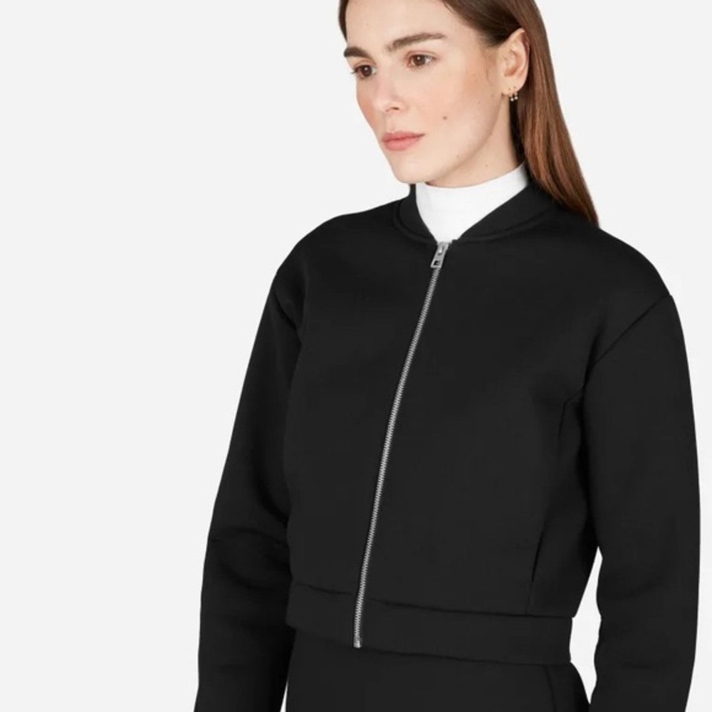 Everlane Street Fleece Cropped Bomber Jacket